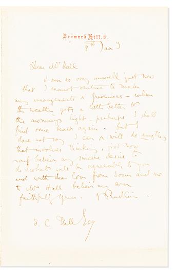 (WRITERS--19TH-20TH CENTURIES.) Three Autograph Letters Signed, each by one: August Strindberg * Joseph Roth * John Ruskin.